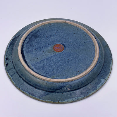 Serving Plate Blue with Fluted Rim
