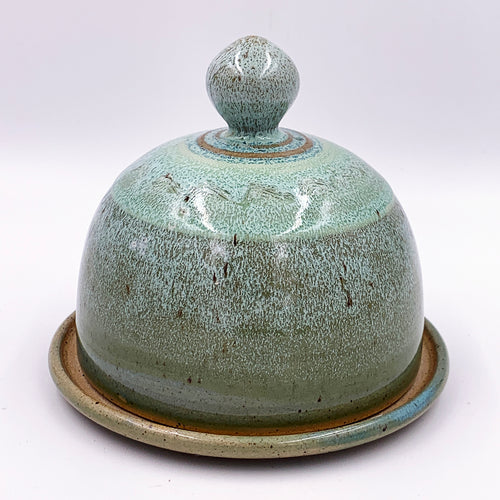 Silt over Moss Domed Butter Dish