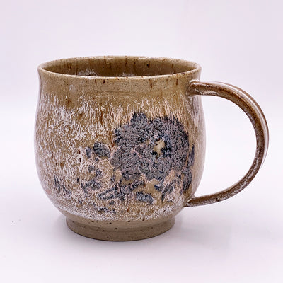 One of a kind, 20 oz Mug. Silt & Clear on Blue Flower