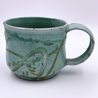 One of a kind, 18 oz Mug, Emerald Silt Splatter