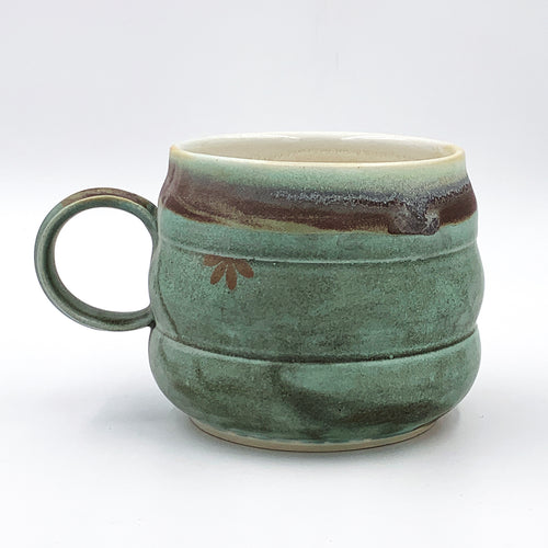 One of a kind, 14 oz Gold Flower Mug