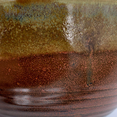 Small Bowl, Iron Orange with Moss Rim