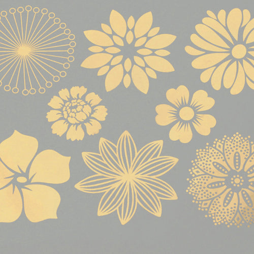 Large Flowers Gold Lustre (Decal-062)