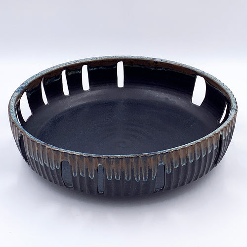 Large Pierced Coal with Quartz Drip Bowl