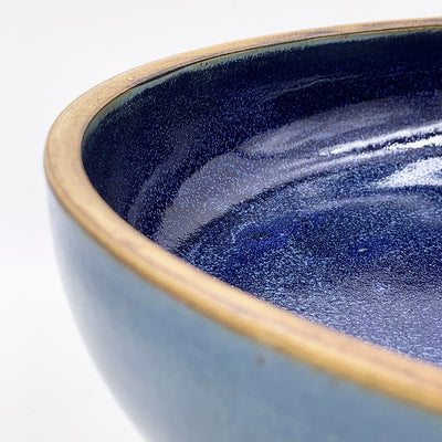 Large Slate over Violet with Raw Rim Bowl