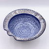 Frosty Blue with Dotted Ruffle Rim Medium Bowl