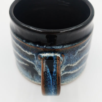 One of a kind, 12 oz Obsidian and Silt mug