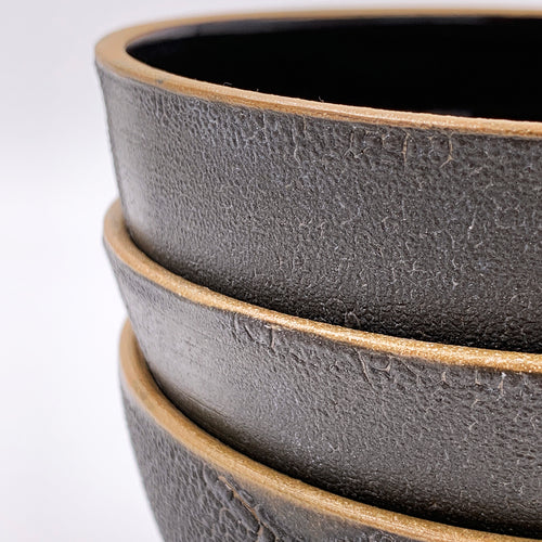 Set of Three Small Black Crawl Dessert Bowls