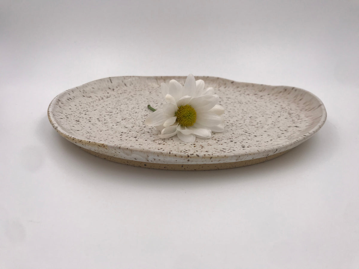 Speckled Plate with Wavy Rim
