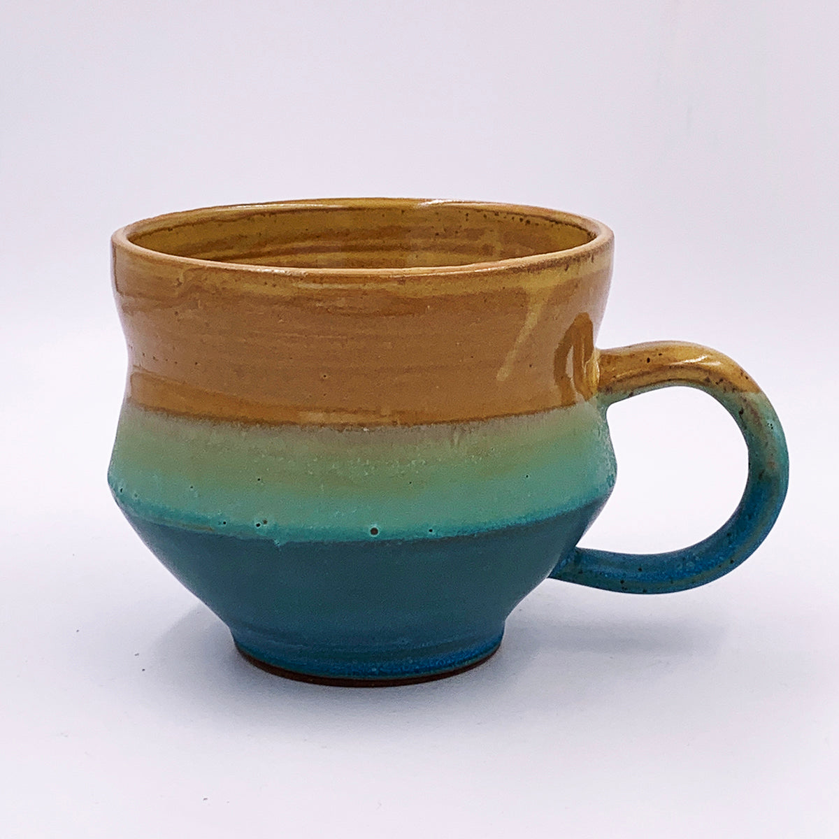 One of a kind, 18 oz Mug, Turquoise & Yellow