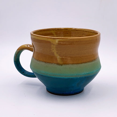 One of a kind, 18 oz Mug, Turquoise & Yellow