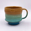 One of a kind, 18 oz Mug, Turquoise & Yellow tea bowl style