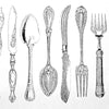 Vintage Utensils Black (Decal-048)