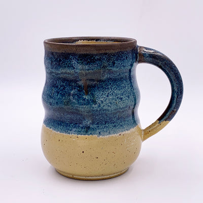 One of a kind, 18 oz Drippy Blue on Yellow