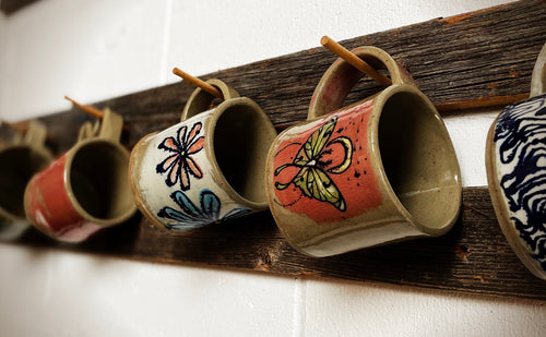 Mugs, Mugs, Mugs with Slip Transfer Decoration